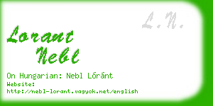 lorant nebl business card
