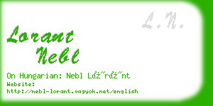 lorant nebl business card